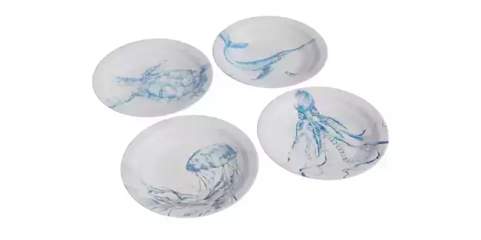 Sea Adventure Salad Plates 3D model