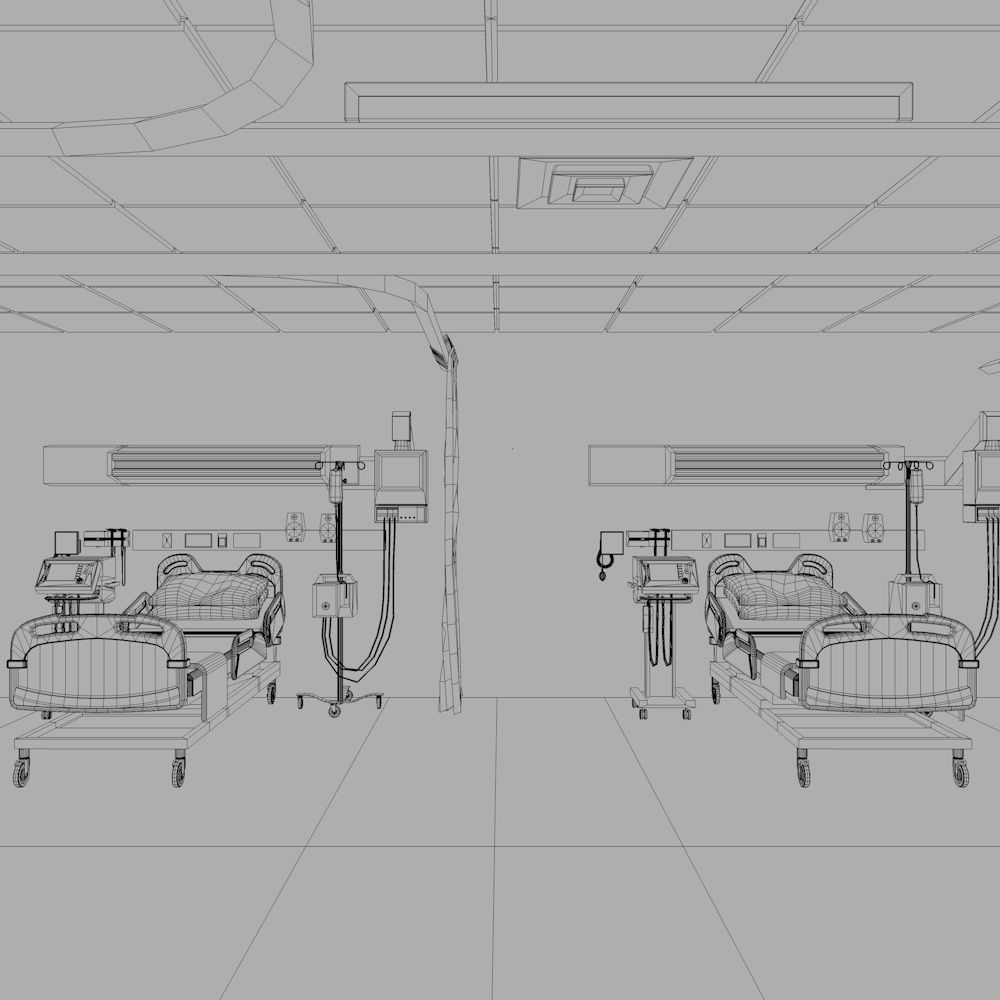 Hospital Rooms Low-poly 3D model_14