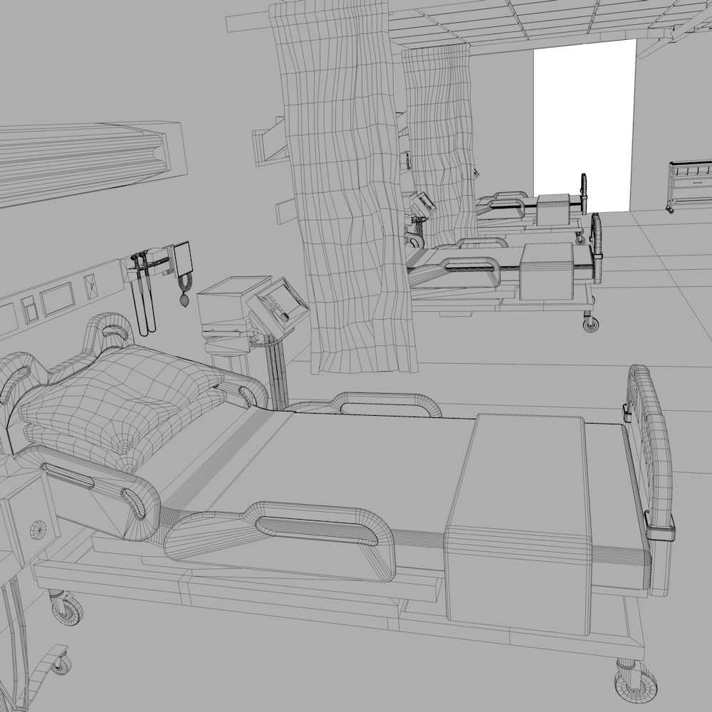 Hospital Rooms Low-poly 3D model_13
