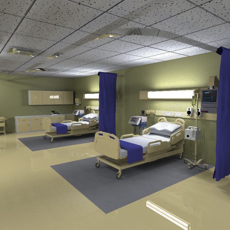 Hospital Rooms Low-poly 3D model_11