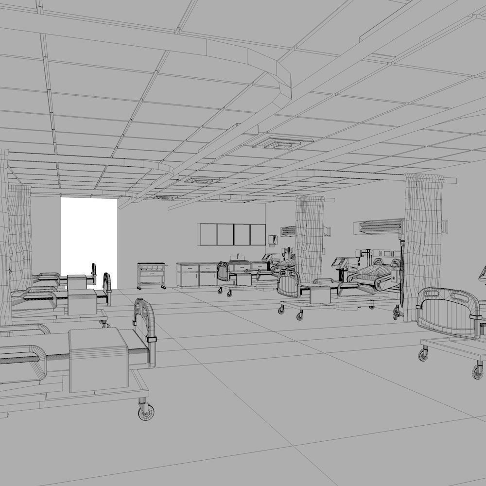 Hospital Rooms Low-poly 3D model_15