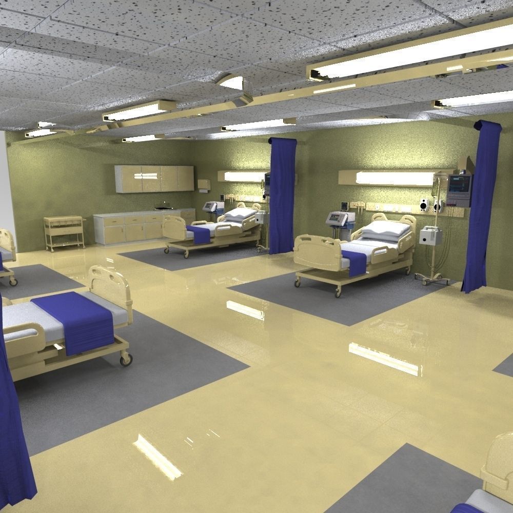 Hospital Rooms Low-poly 3D model_10