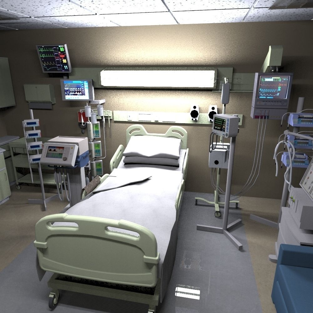 Hospital Rooms Low-poly 3D model_4