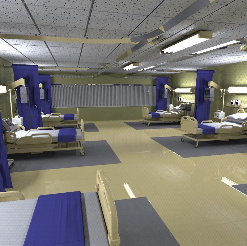 Hospital Rooms Low-poly 3D model_9