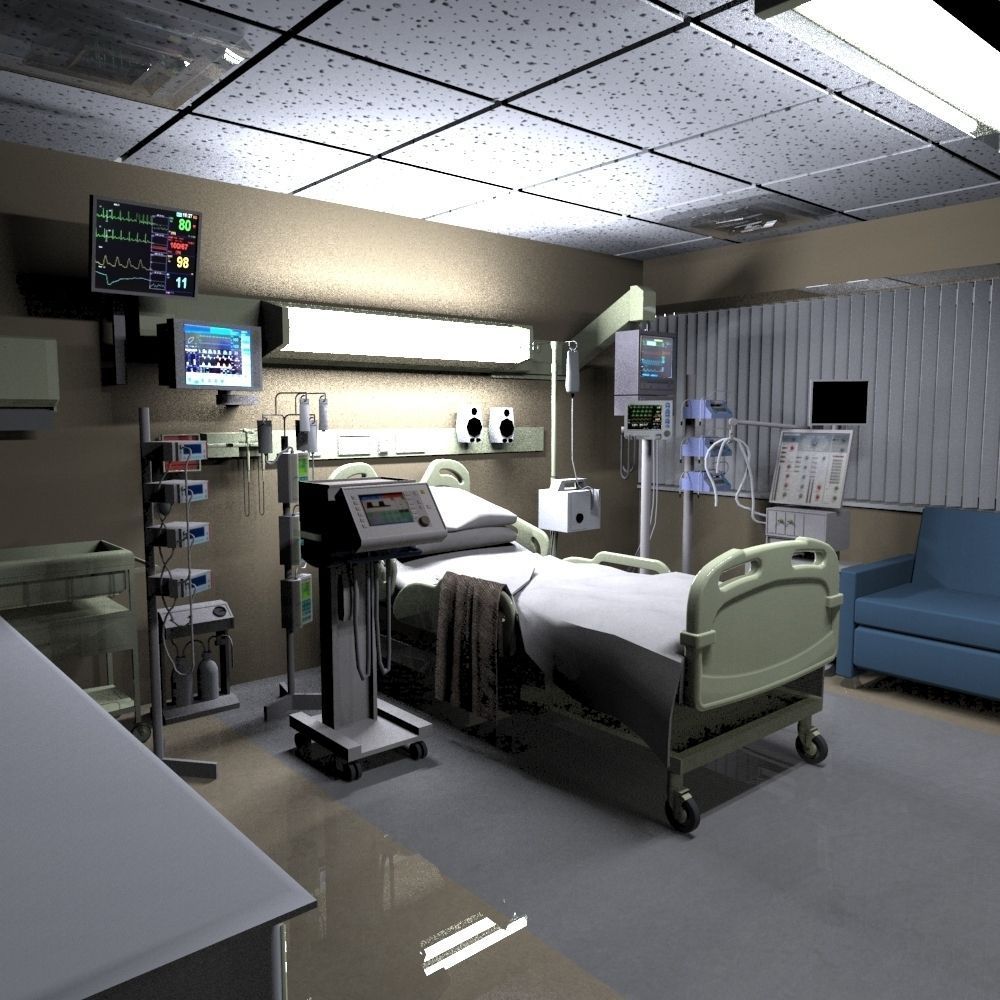 Hospital Rooms Low-poly 3D model_3
