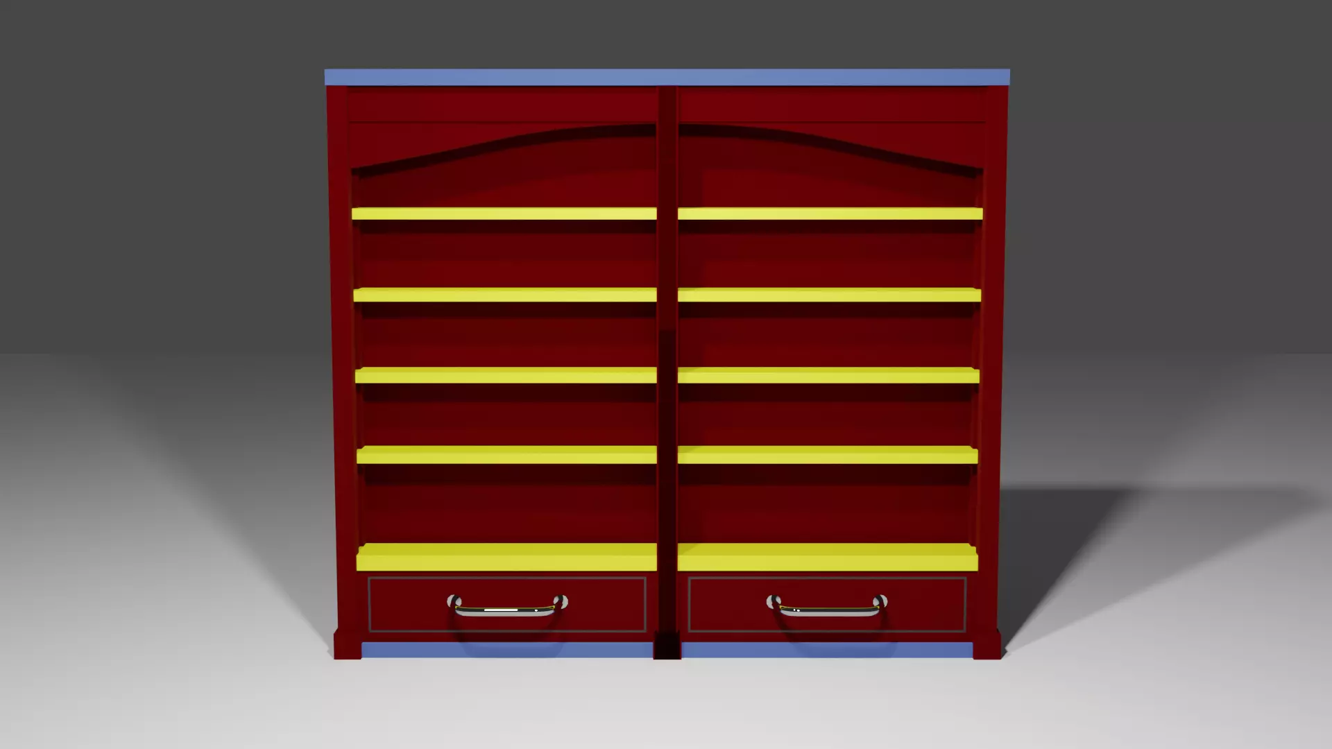 Simple bookshelf Low-poly 3D model