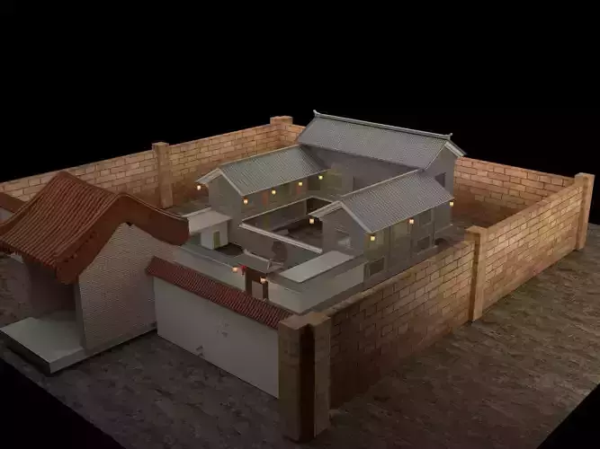 Chinese ancient courtyard  house