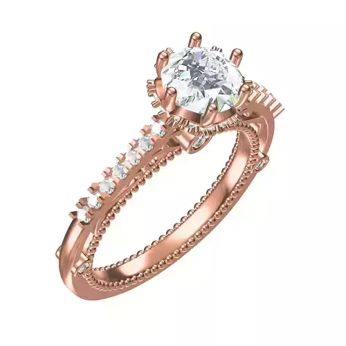 Unique Art Deco Style Cathedral Engagement Ring for Women