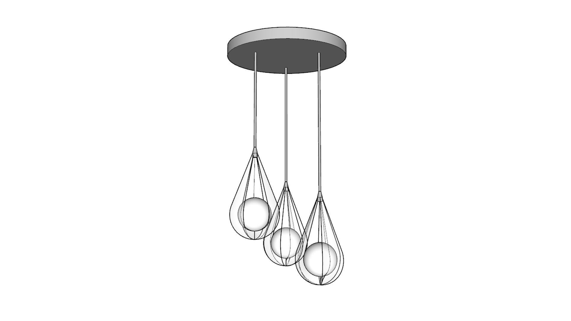 Ceiling light - drops 3D model_9