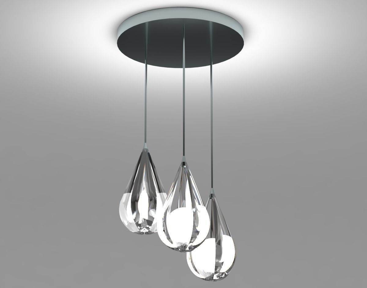 Ceiling light - drops 3D model_1