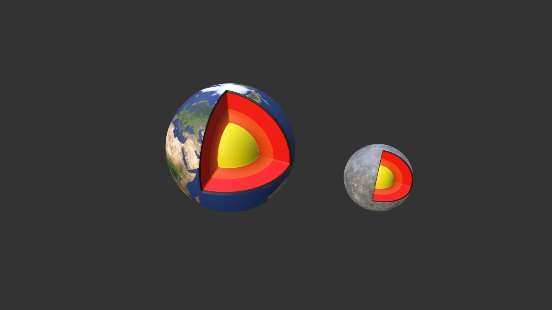 Earth and Moon Low-poly 3D model_2