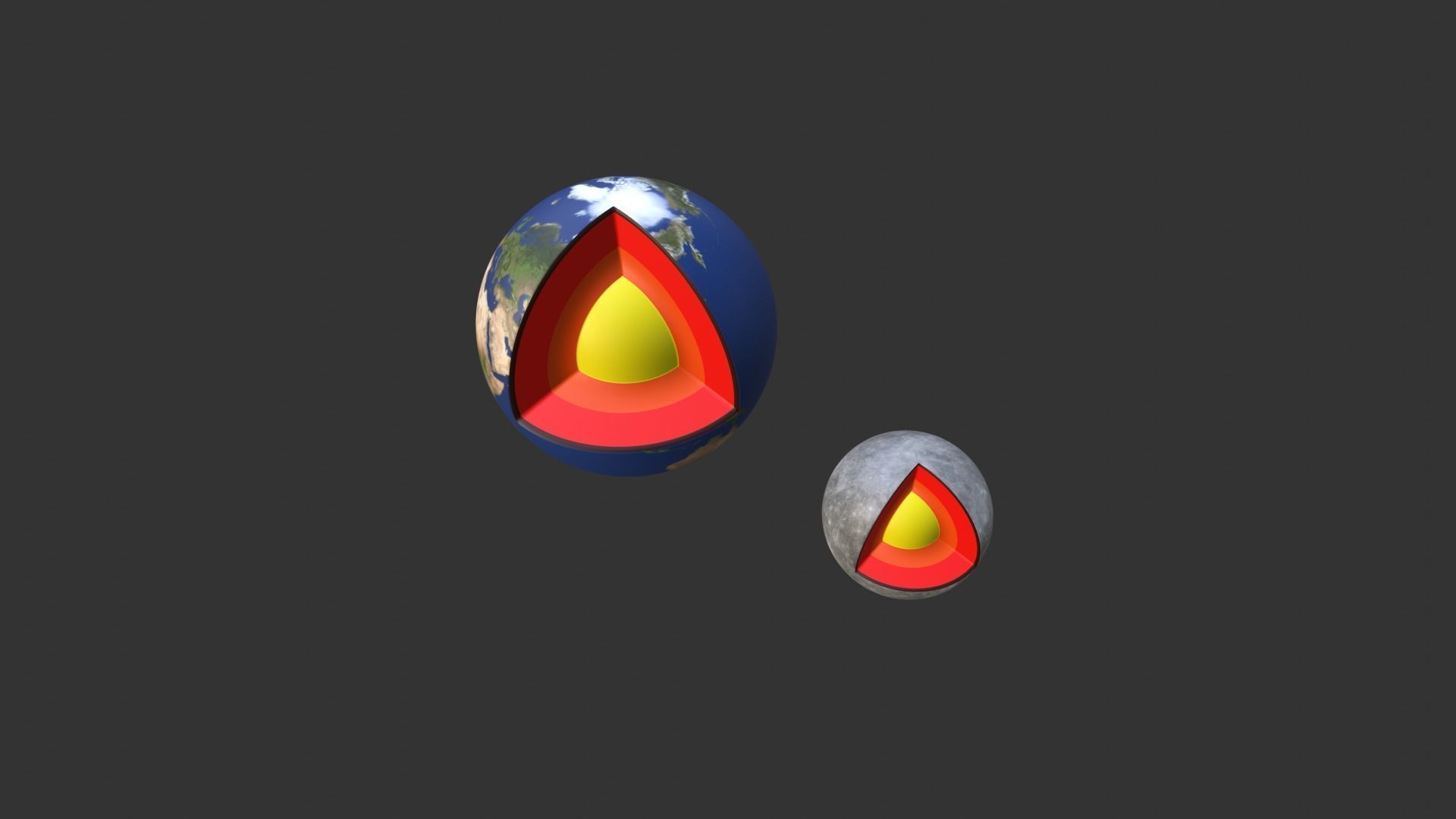 Earth and Moon Low-poly 3D model_6