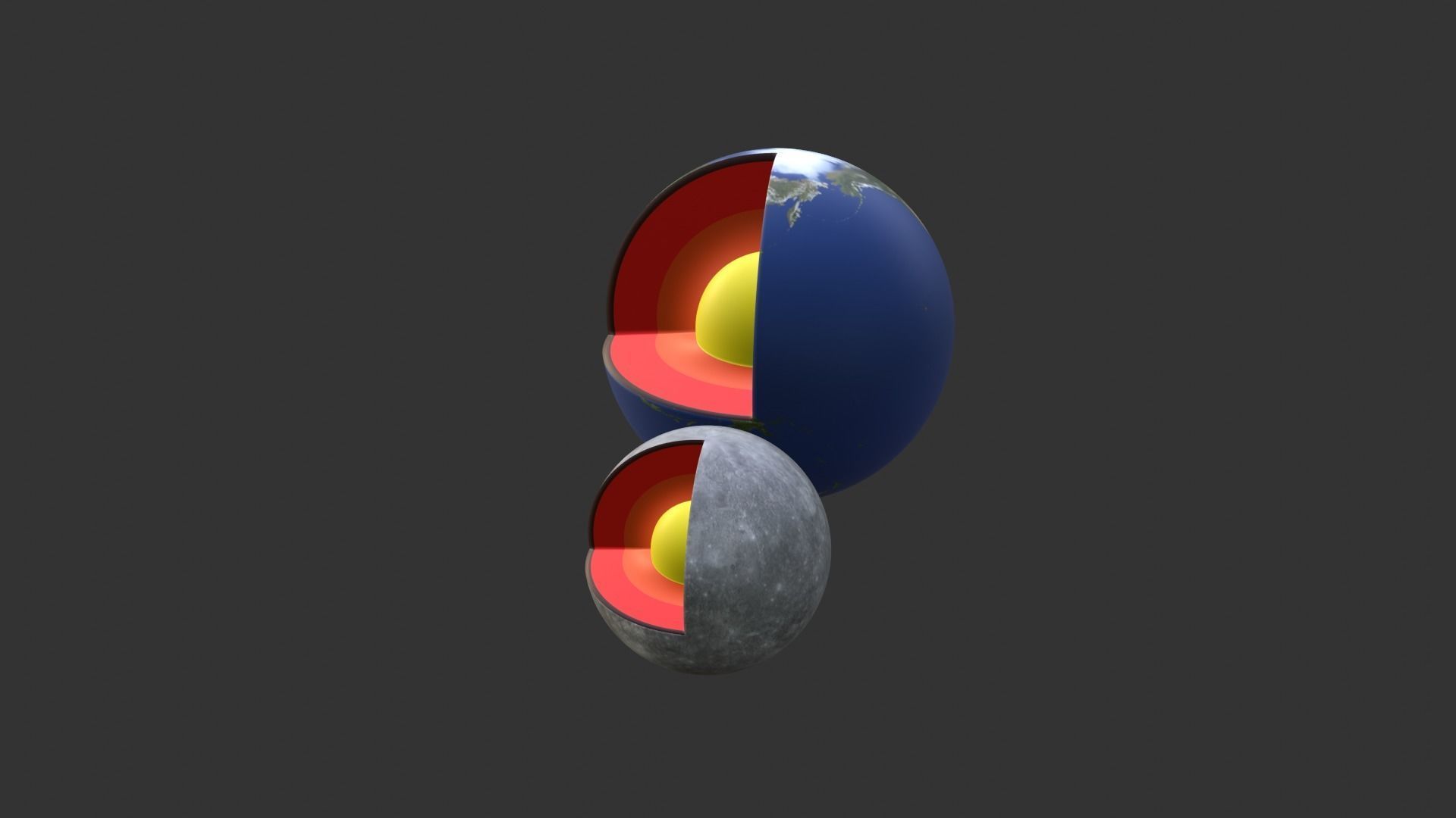 Earth and Moon Low-poly 3D model_1