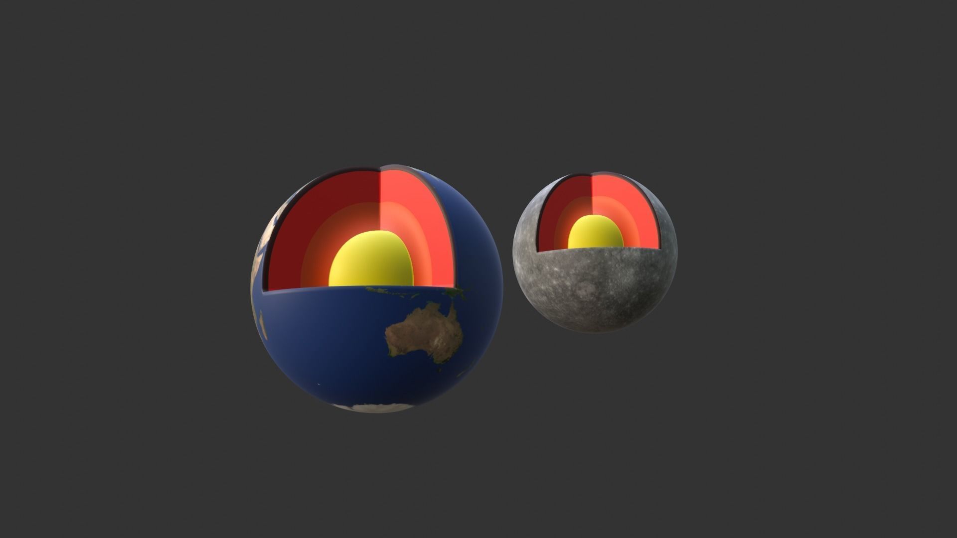 Earth and Moon Low-poly 3D model_5