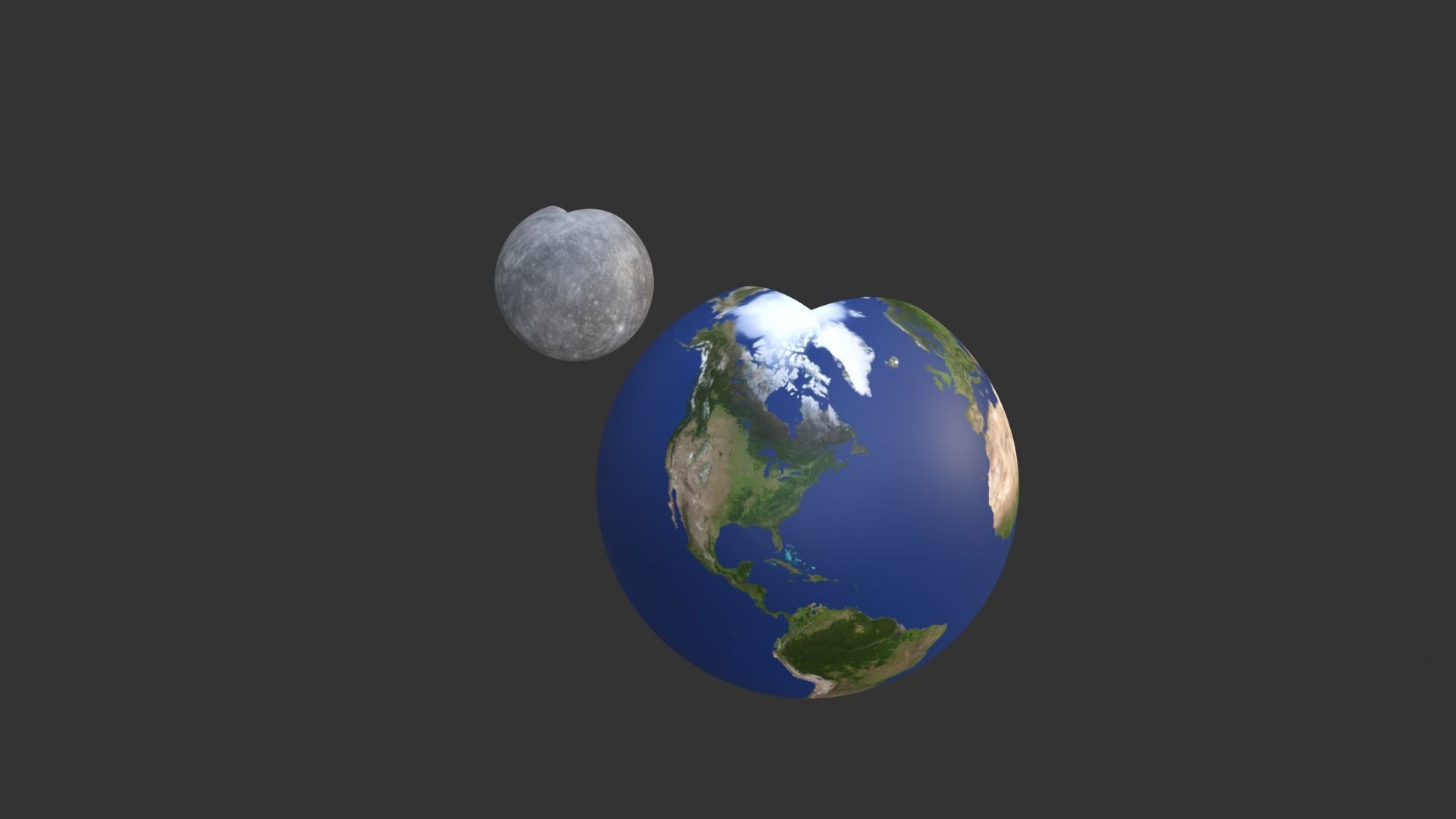 Earth and Moon Low-poly 3D model_3