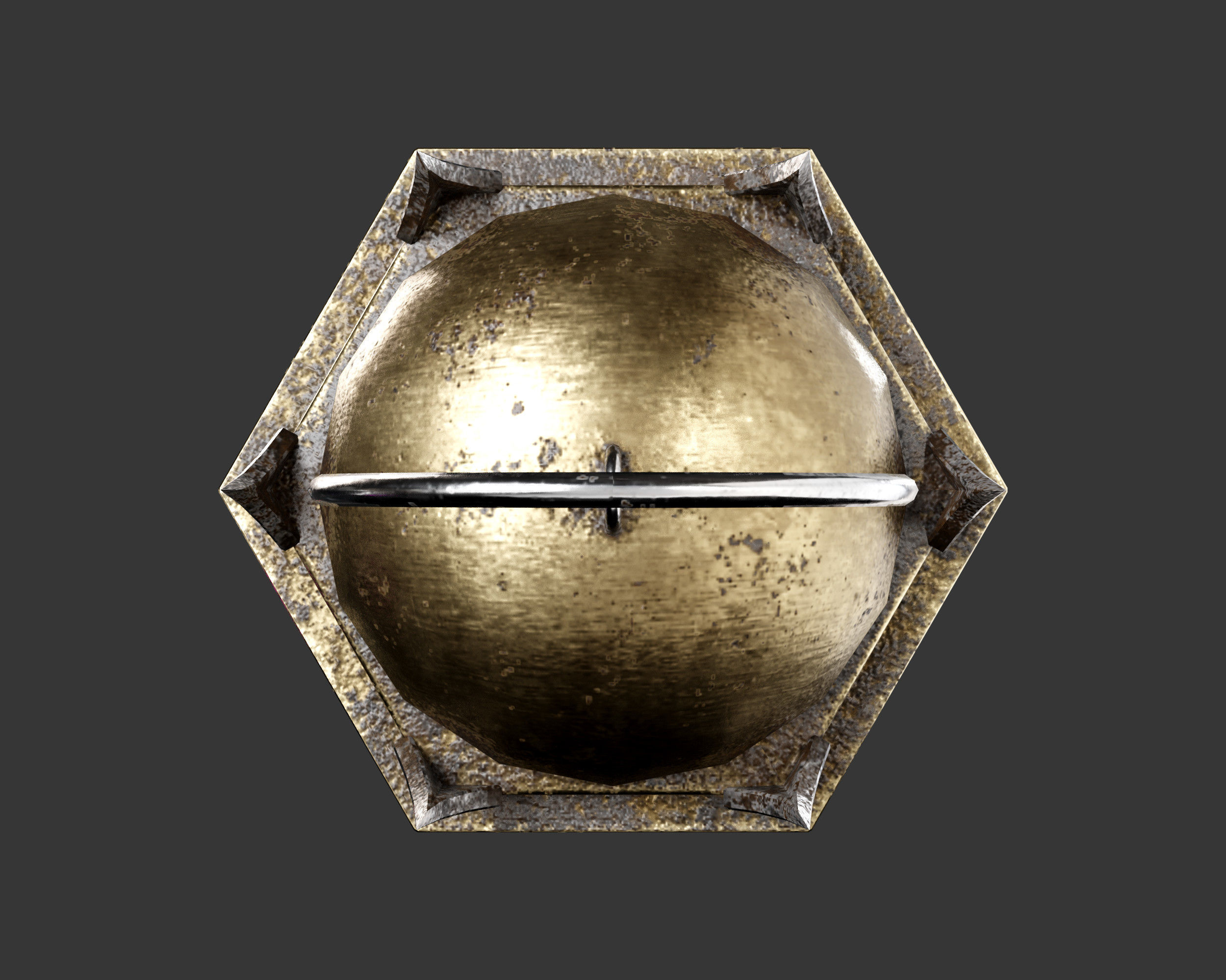 Medieval Noble Lighting Lantern Low-poly 3D model_9