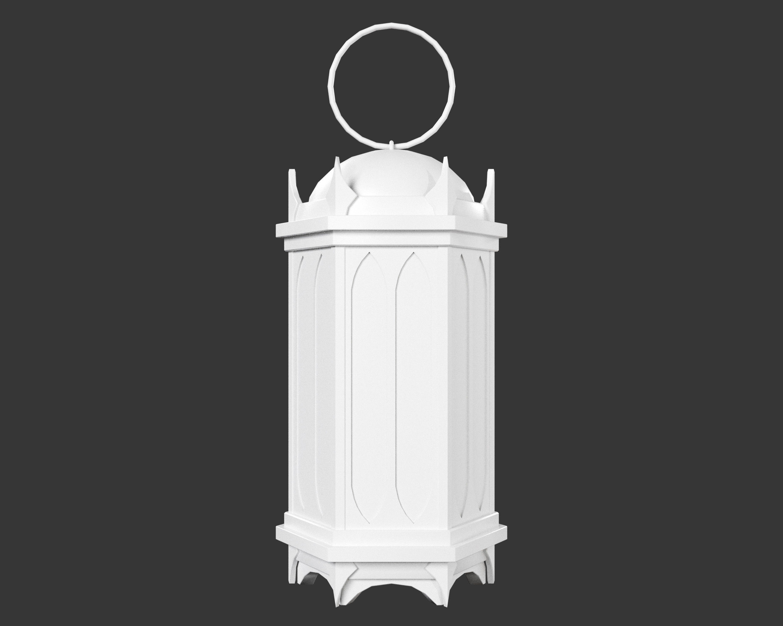 Medieval Noble Lighting Lantern Low-poly 3D model_4