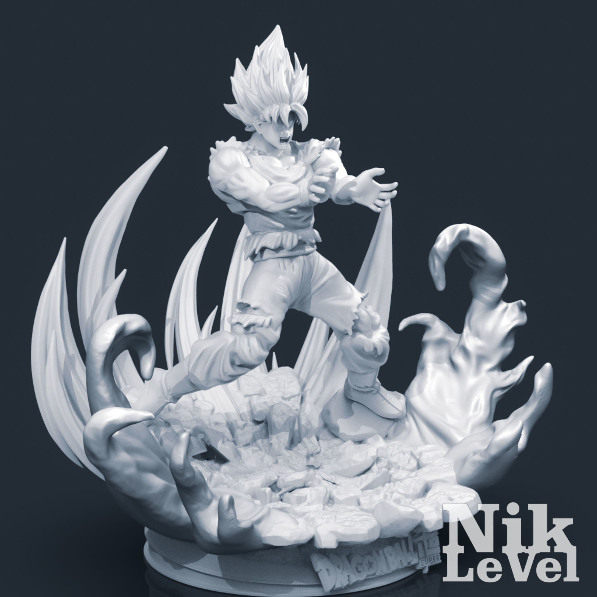 Son Goku Super Saiyan Dragon Ball 3D Printable 3D print model_9