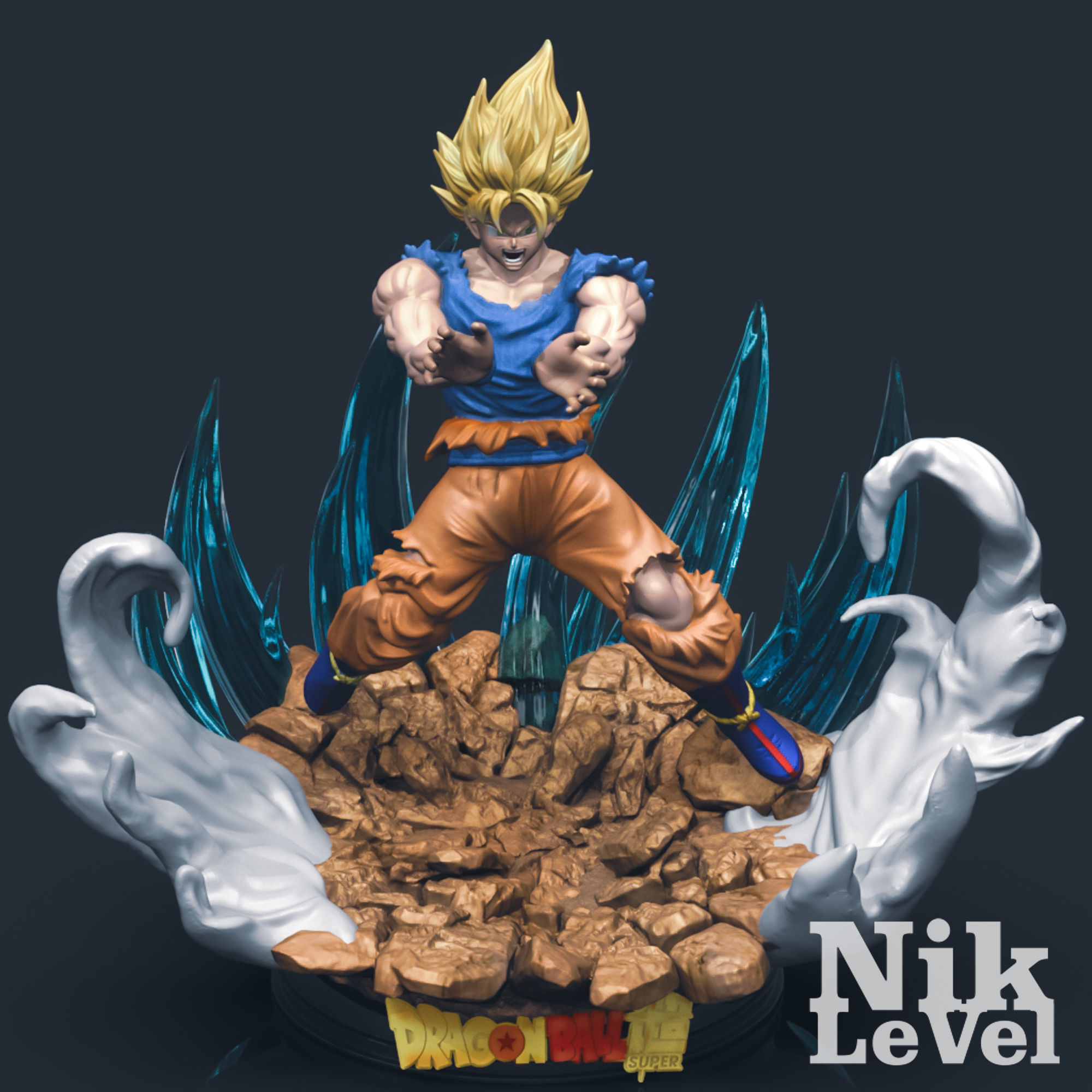 Son Goku Super Saiyan Dragon Ball 3D Printable 3D print model_3