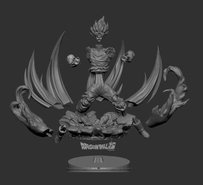 Son Goku Super Saiyan Dragon Ball 3D Printable 3D print model_1