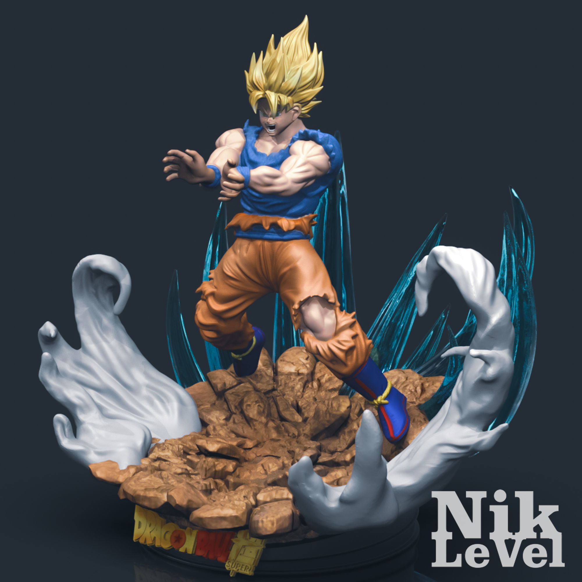 Son Goku Super Saiyan Dragon Ball 3D Printable 3D print model_4