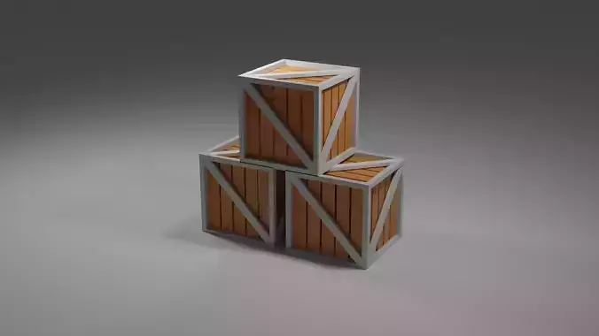 Lowpoly wood crate 