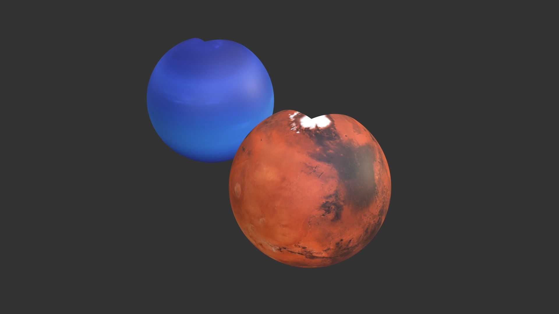 mars and neptune Low-poly 3D model_3