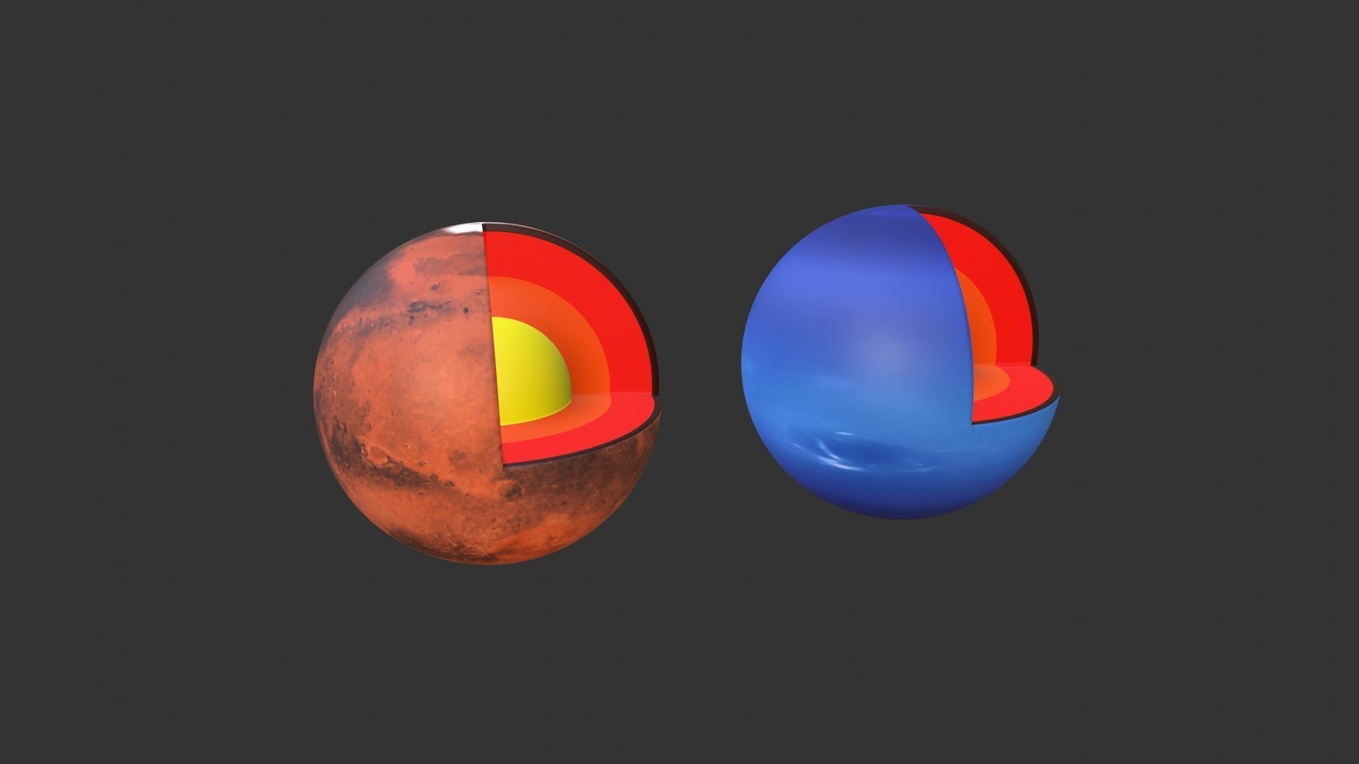 mars and neptune Low-poly 3D model_4