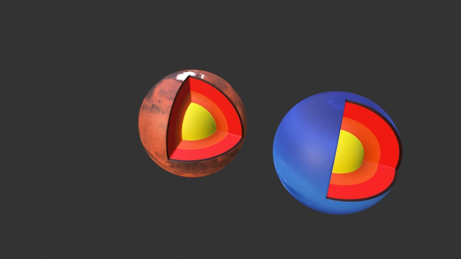 mars and neptune Low-poly 3D model_1