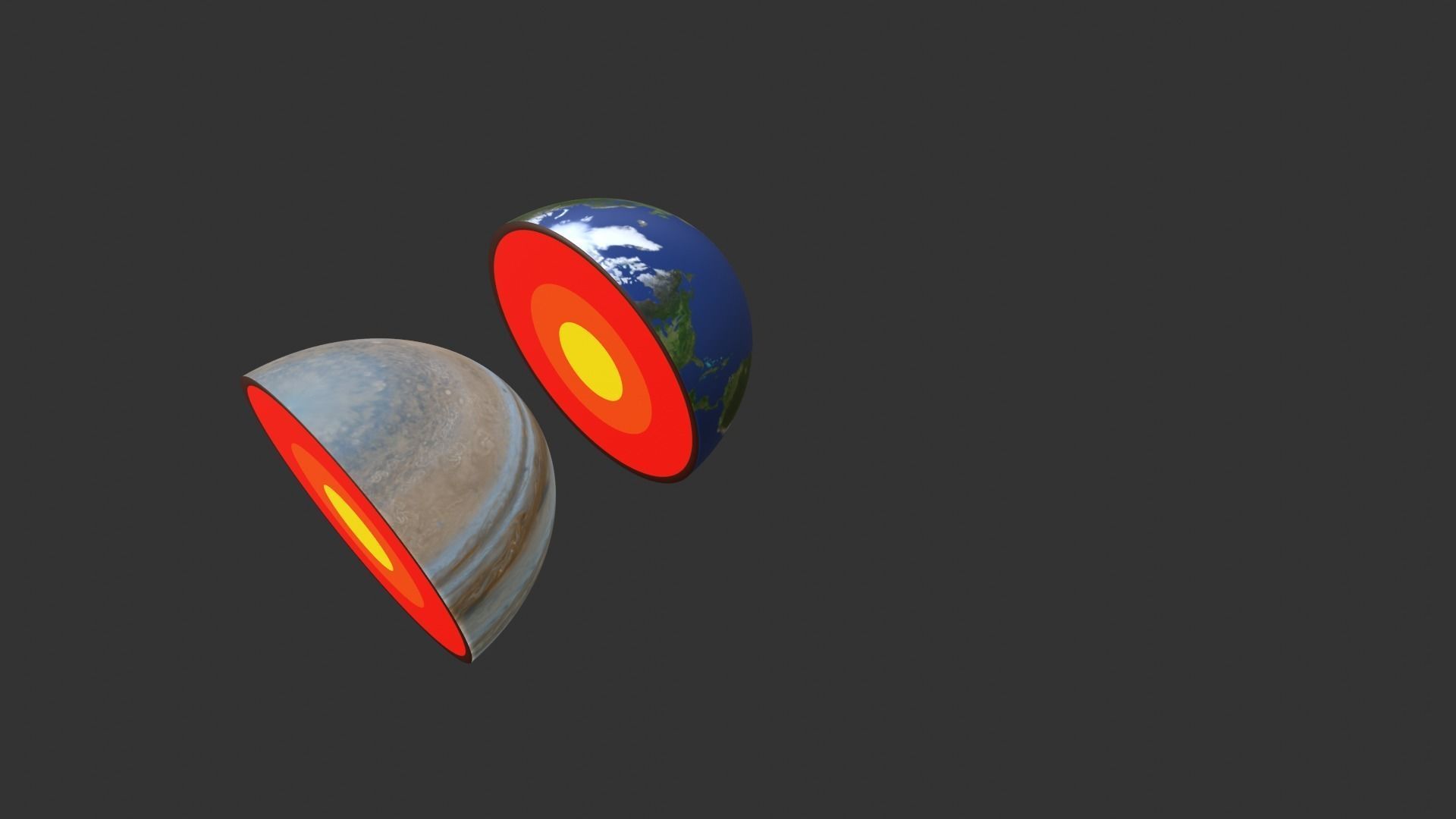 Earth and Jupiter Low-poly 3D model_6