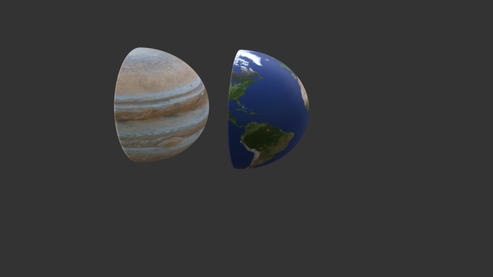 Earth and Jupiter Low-poly 3D model_1