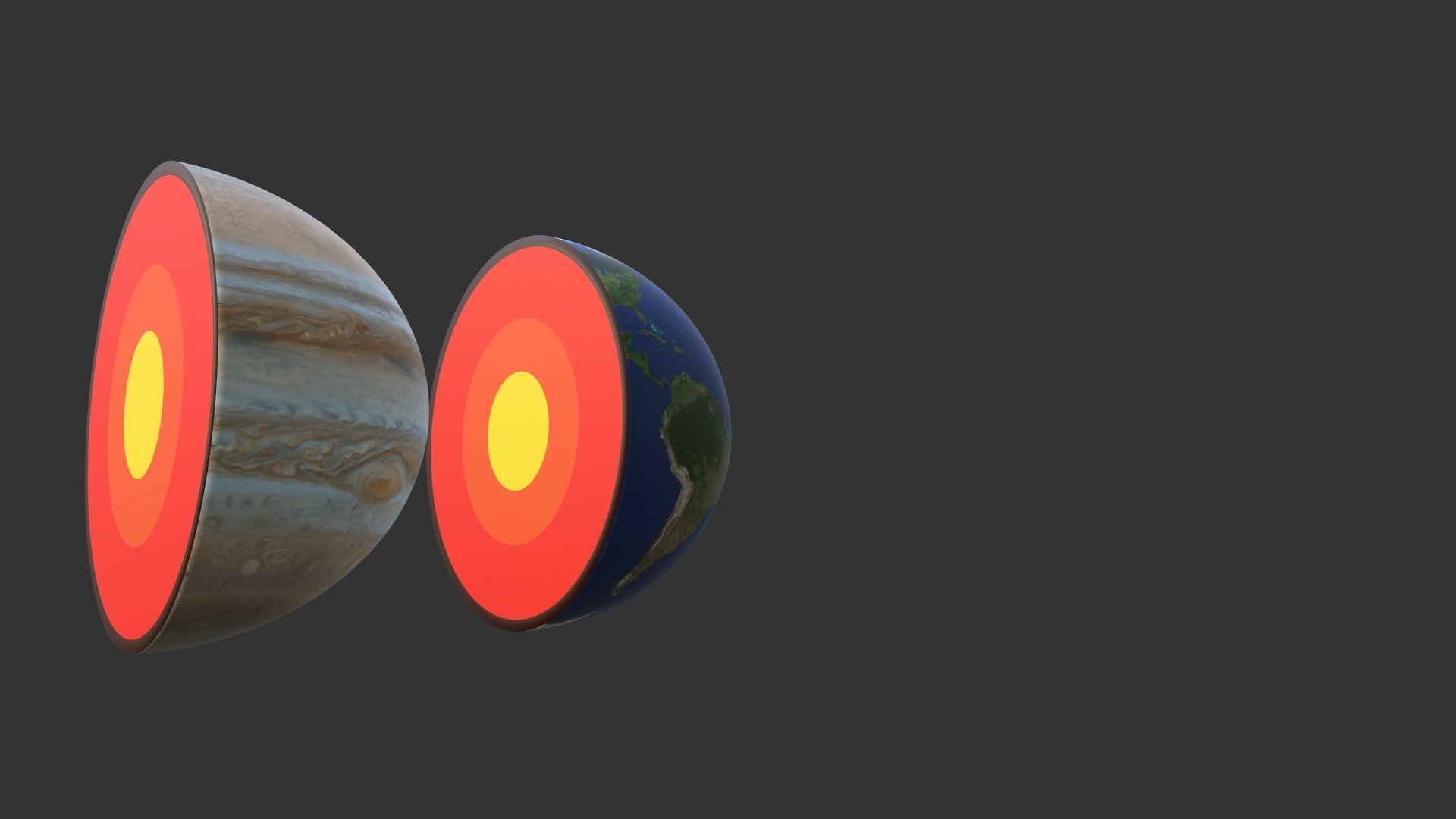 Earth and Jupiter Low-poly 3D model_5