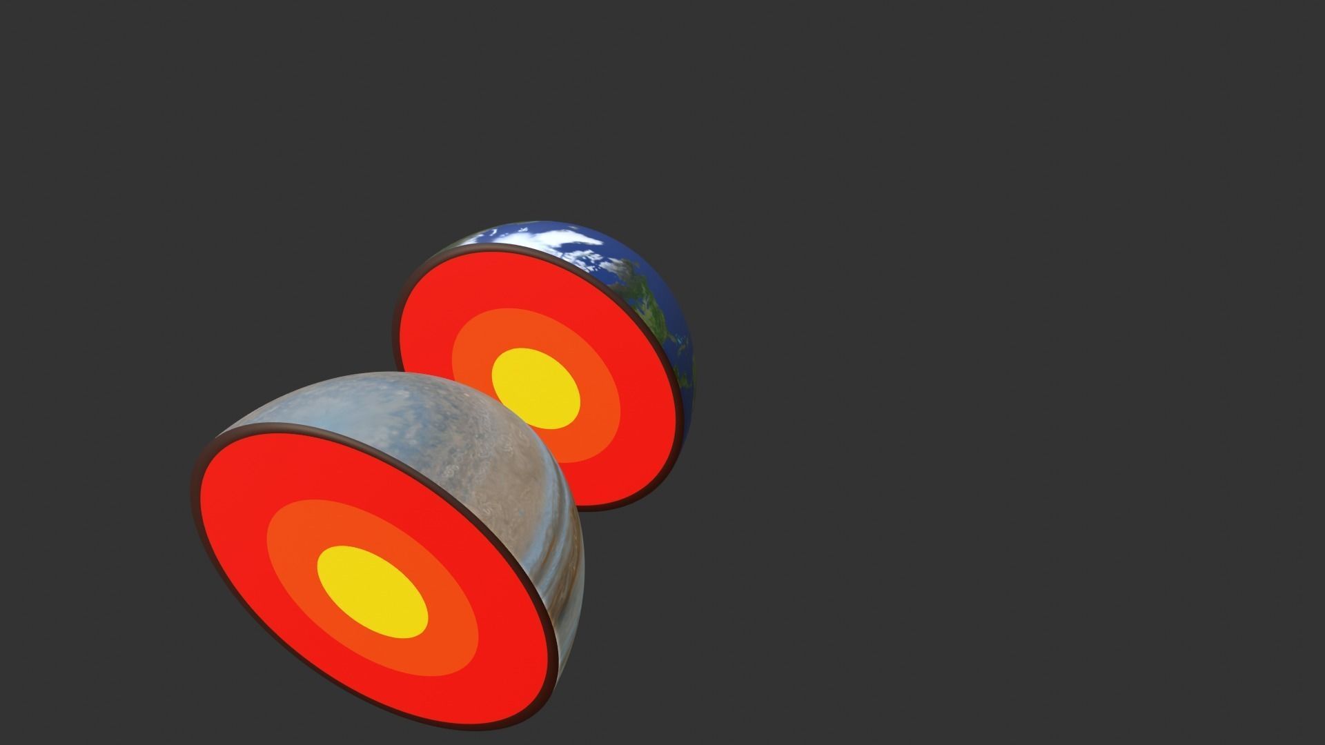 Earth and Jupiter Low-poly 3D model_2