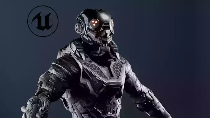 Cybernetist Remastered Low-poly 3D model