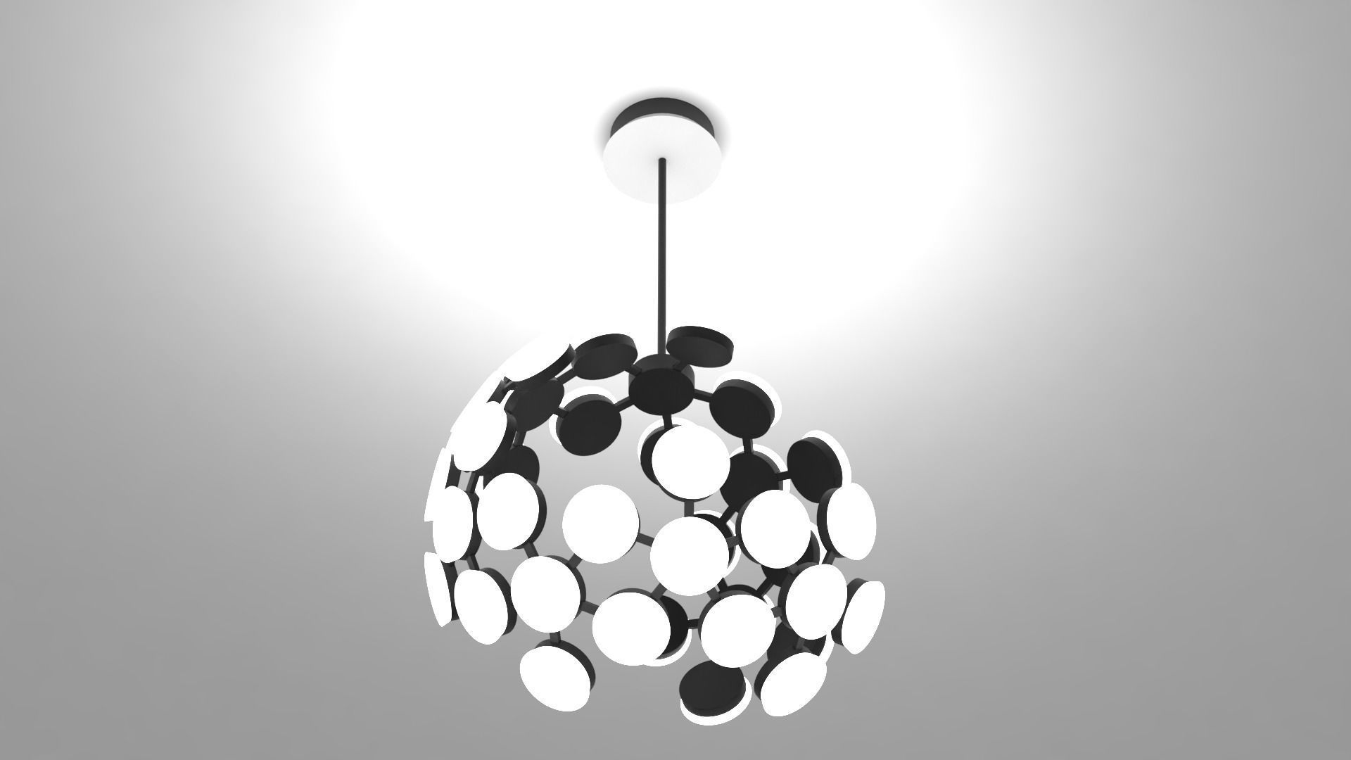Ceiling light - small LED sphere 3D model_8
