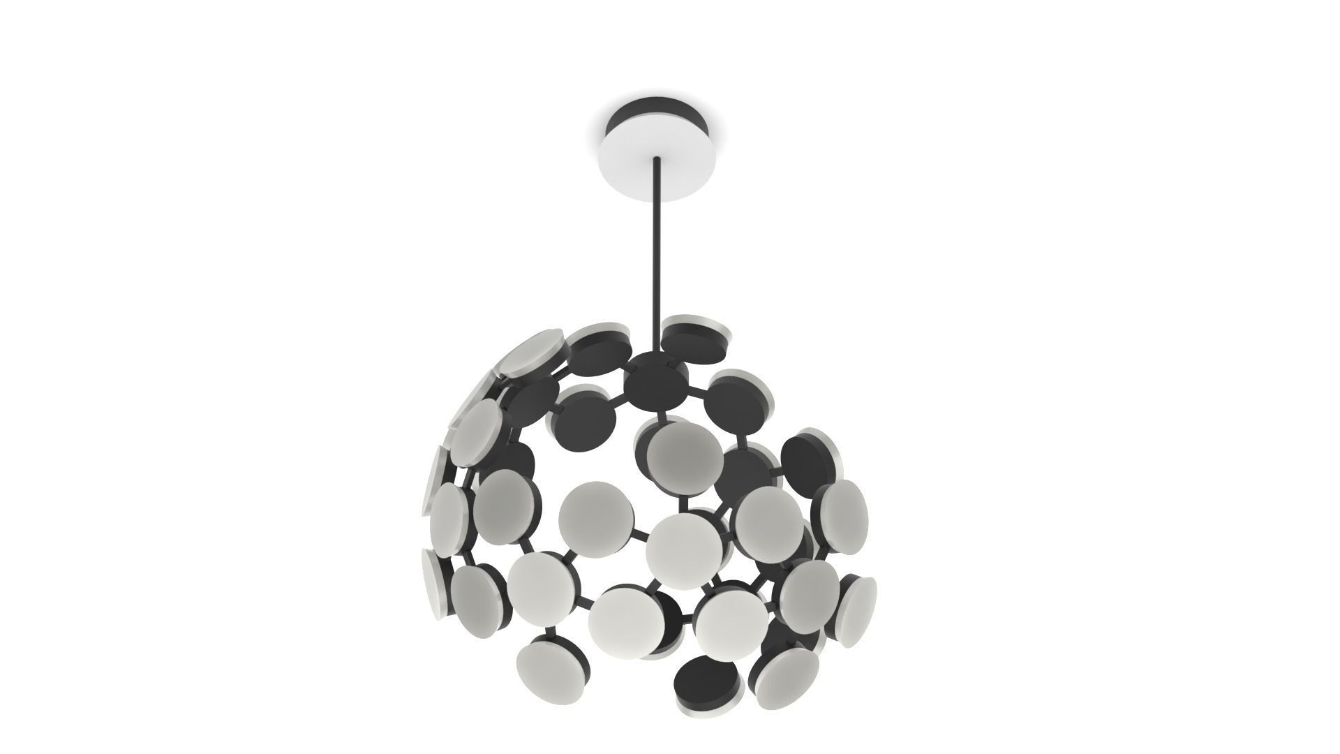 Ceiling light - small LED sphere 3D model_4