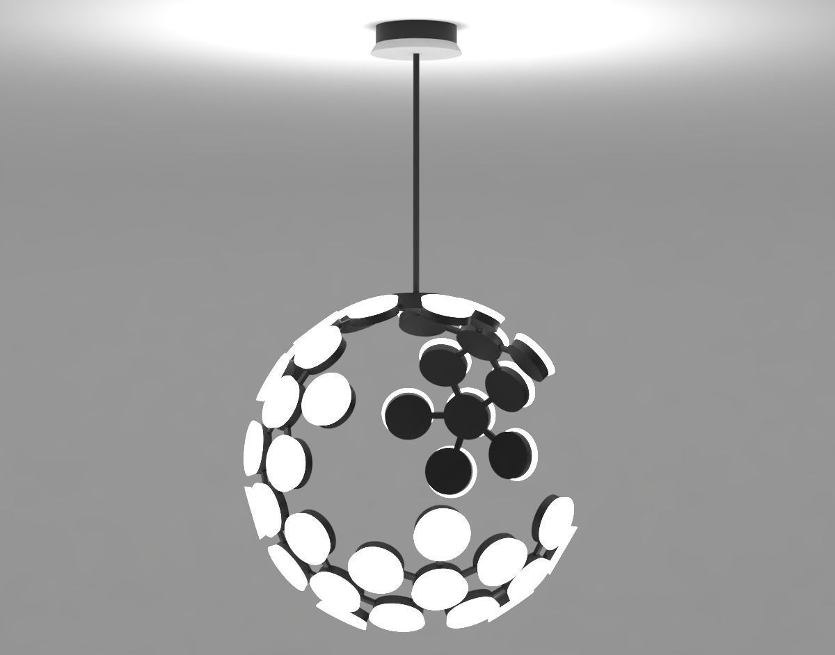 Ceiling light - small LED sphere 3D model_1