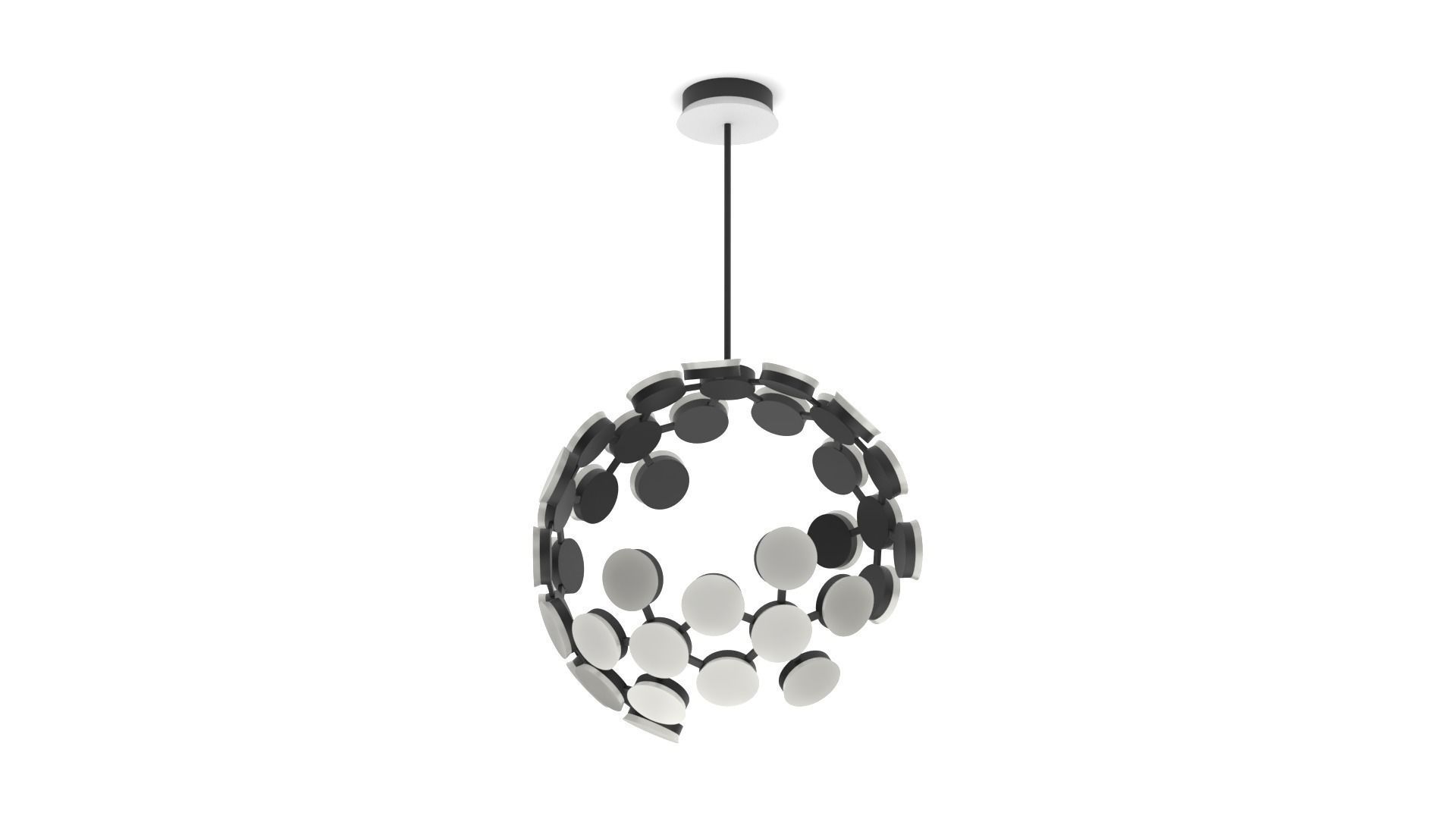 Ceiling light - small LED sphere 3D model_3