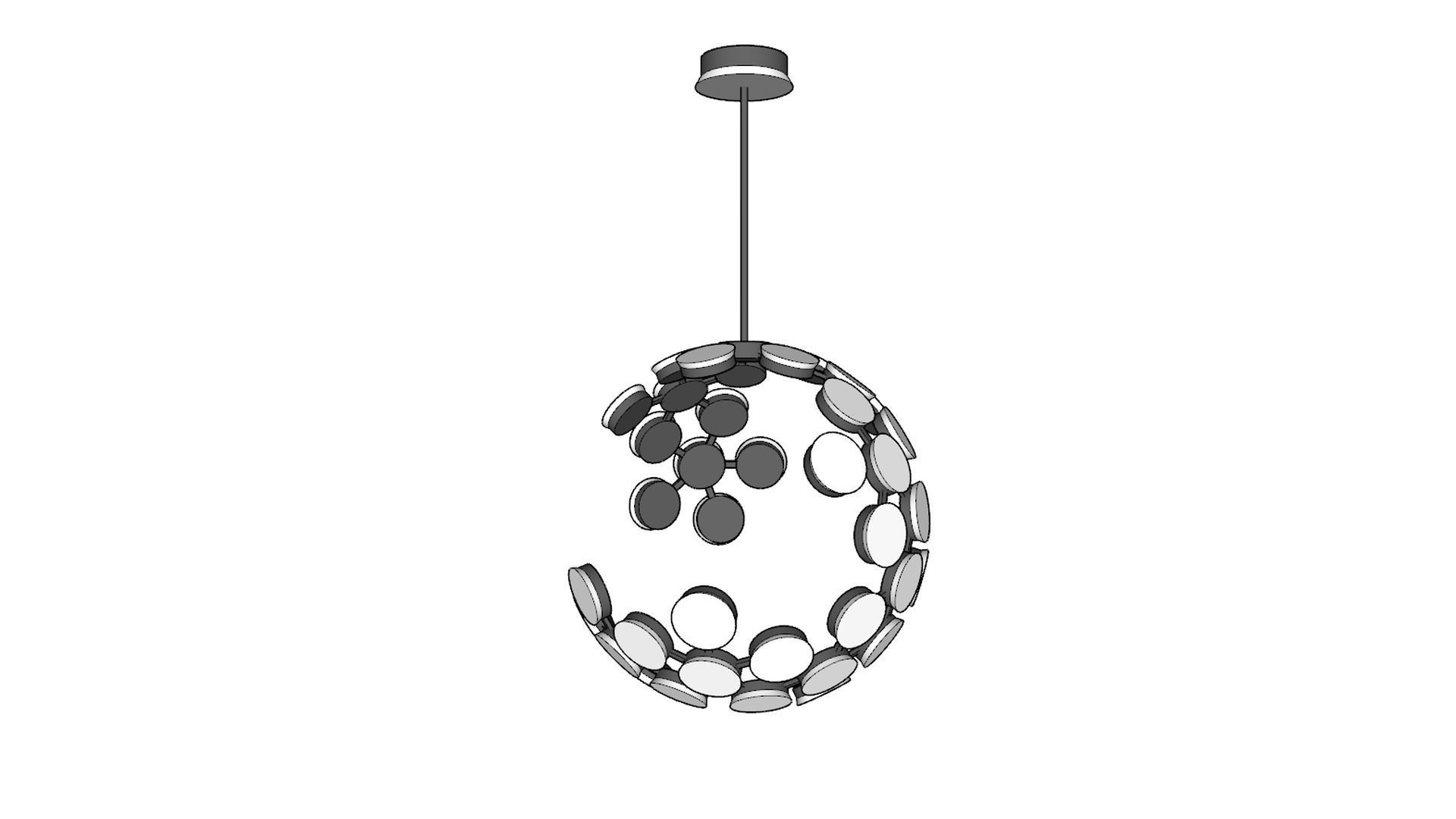 Ceiling light - small LED sphere 3D model_10
