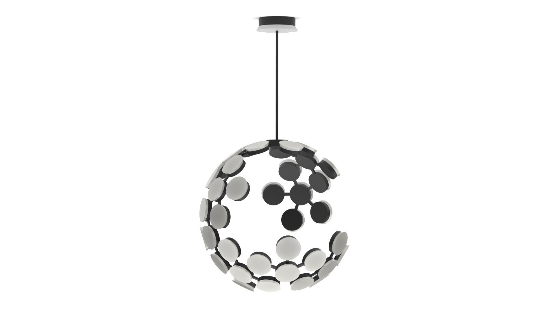 Ceiling light - small LED sphere 3D model_2
