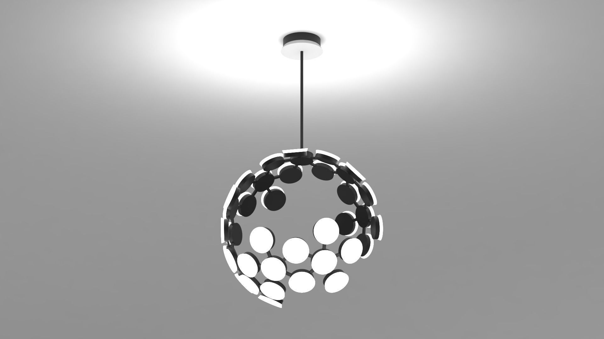Ceiling light - small LED sphere 3D model_7