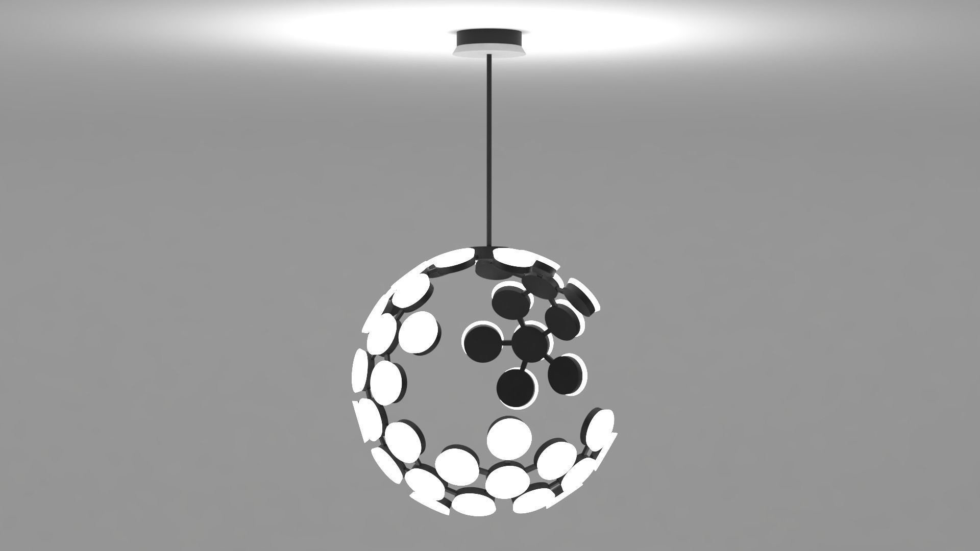 Ceiling light - small LED sphere 3D model_6
