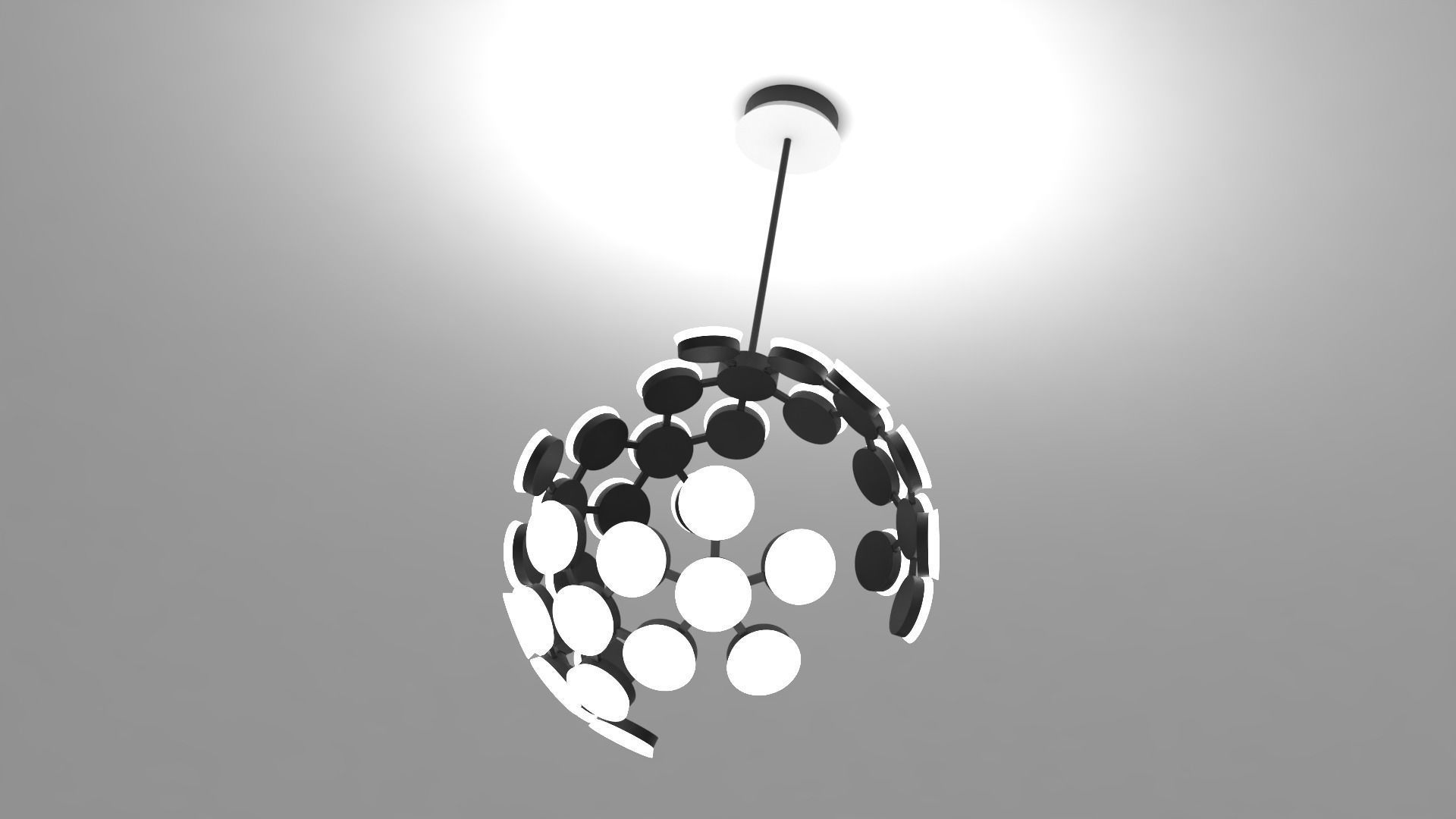 Ceiling light - small LED sphere 3D model_9
