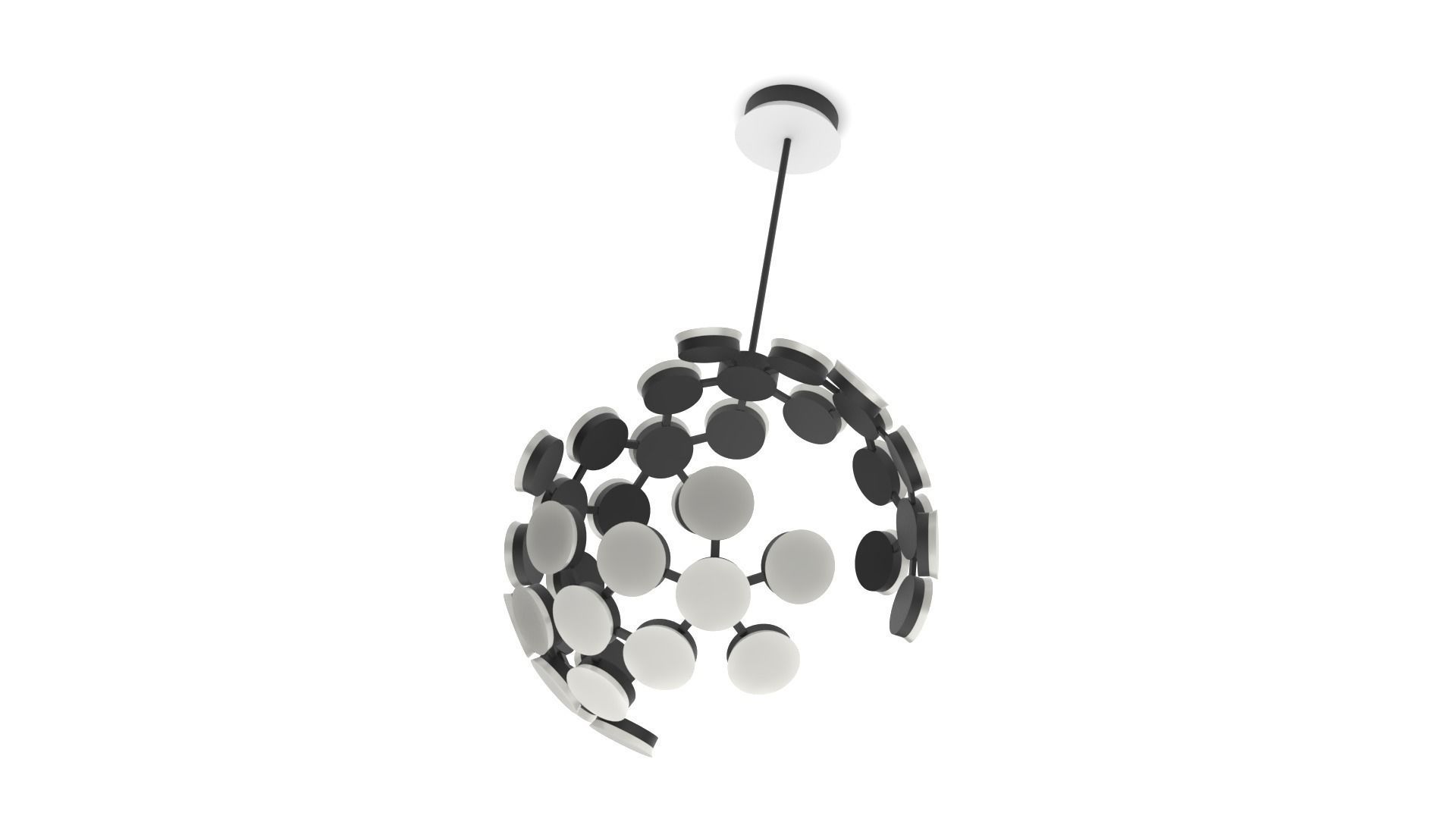 Ceiling light - small LED sphere 3D model_5