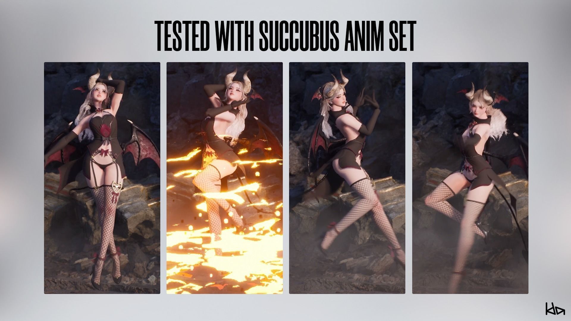 Succubus Sisters - Game Ready Fantasy Girls 3D Model Collection_13