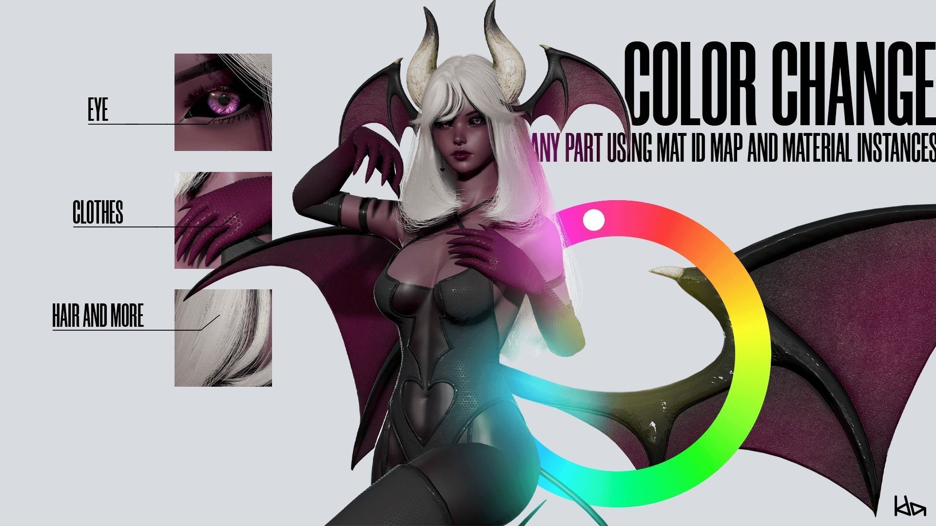 Succubus Sisters - Game Ready Fantasy Girls 3D Model Collection_14