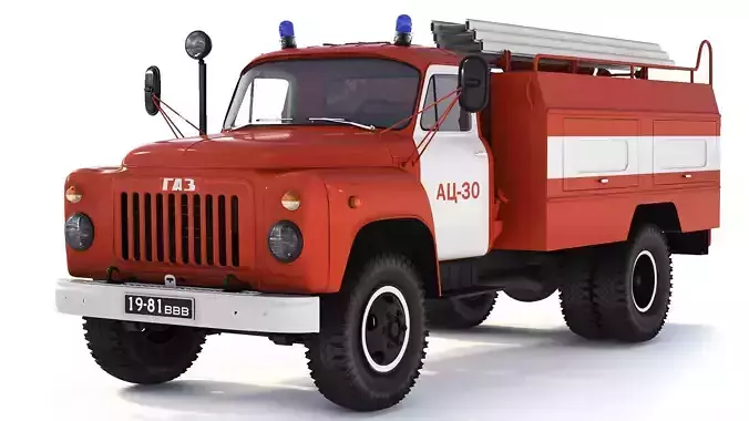 GAZ 53 AC-30-106G  fire truck 1987 3D model