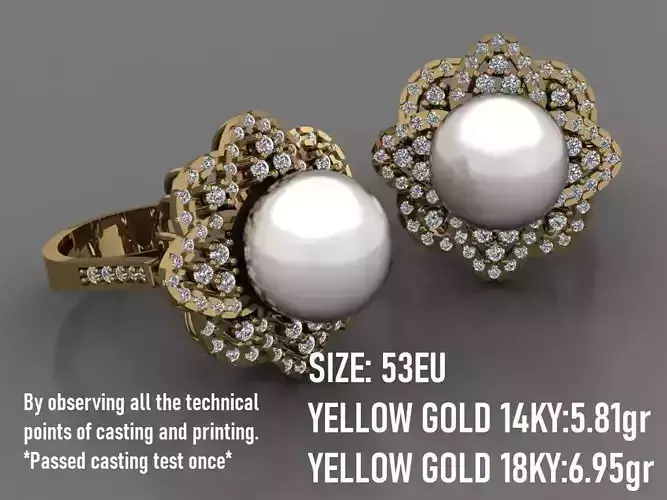 Pearl Flower Ring 06 -