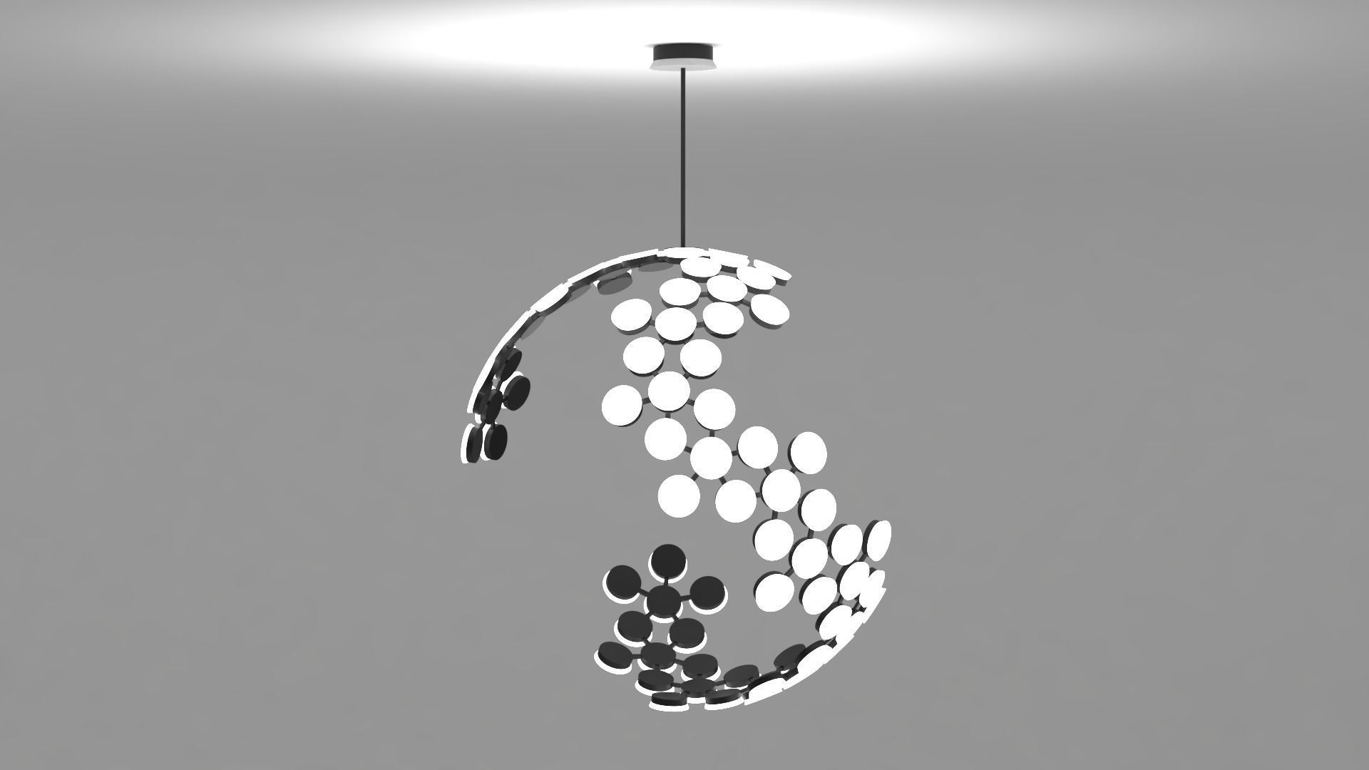 Ceiling light - big LED sphere 3D model_5