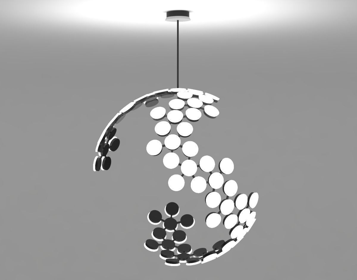 Ceiling light - big LED sphere 3D model_1